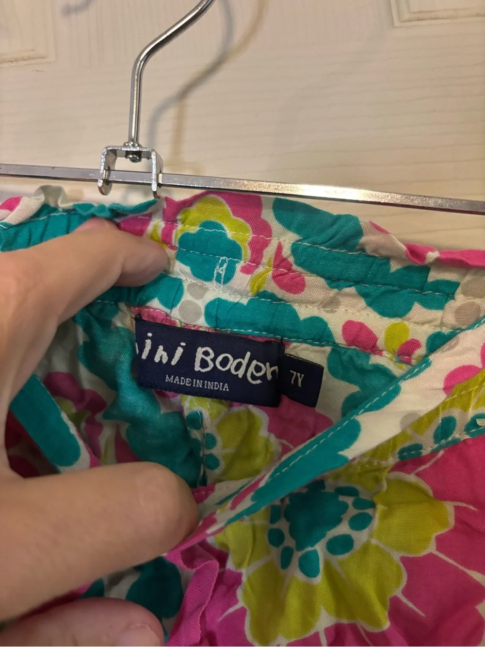 Mini Boden Girls Floral Elastic-Waist Joggers - Teal, Pink, Yellow